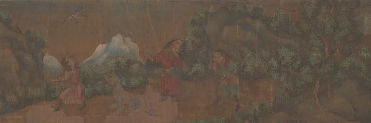 Landscape Painting of Figure in Woodland Setting