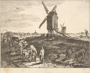 Landscape with Windmills and Cart