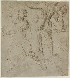 Laocoön (recto), Battle of the Milvian Bridge fragment (verso), second half 16th Century