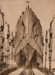 Launch of the Cunard Ocean Liner 