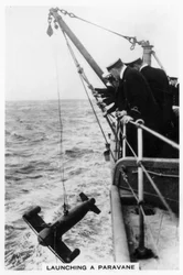 Launching a Paravane from the Battleship HMS Rodney, 1937