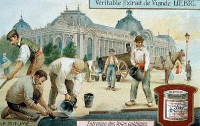 Laying Bitumen Road Surface in a Paris Street