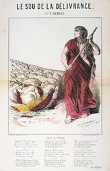 The Sou of Deliverance caricature and song sheet, Franco-Prussian War