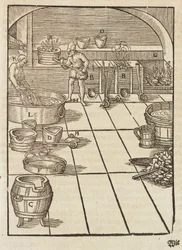 Silver Pastillage - Engraving from Description of Ores and Principal Mining Methods, by Lazarus Ecker