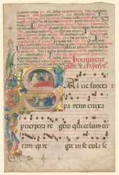 Leaf from a Gradual: Historiated Initial S[alve Sancta Parens], c. 1420-1450