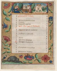 Leaf from a Psalter and Prayerbook: Calendar Page with Labors verso, c. 1524