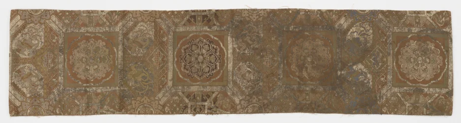 Length of lined textile, fragment from an obi