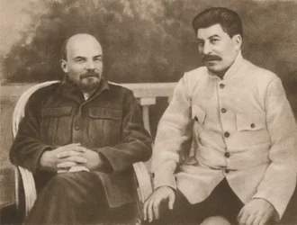 Lenin and Stalin in Gorki Near Moscow, 1922