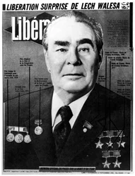 Leonid Brezhnev, Soviet leader, cover of Libération, 1982