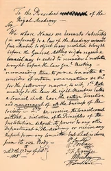 Letter to Benjamin West, President of the Royal Academy