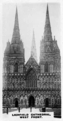 Lichfield Cathedral, West Front, Staffordshire, c1920s