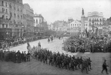 Lille being liberated by the British 5th Army, France, 17 October 1918