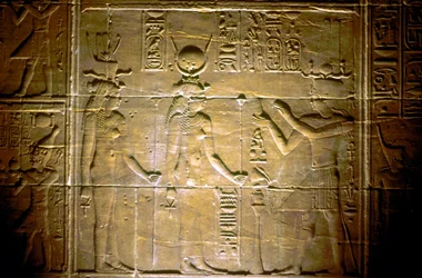 Limestone Relief at the Temple of Philae, Ancient Egyptian