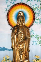Linh Ung Buddhist Pagoda. Quan Am Bodhisattva of Compassion or Goddess of Mercy. Gesture of Protection (Abhay). Danang, Vietnam