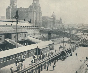 Liverpool Landing Stage is one of the most interesting river fronts in Great Britain