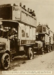 London Buses Taking Scottish Troops to the Front, First World War