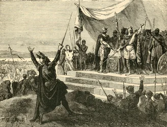 Louis and Charles Taking Strasburg Oath Before Their Armies, 842AD