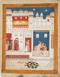 Lovers in a palace scene