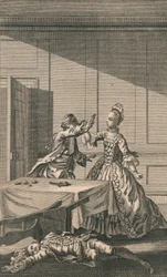 Lucy Attempting to Shoot Herself, After Killing Mr. Wimple, 18th Century