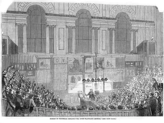 Lyon Playfair, Scottish chemist and politician, lecturing, 1852