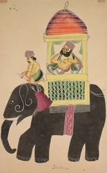 Mahant of Tarakeshwar Rides on an Elephant