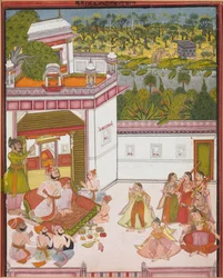 Maharaja of Kotah Listening to Music and Watching Dancers, c. 1820