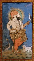Maharana Bhim Singh with a Hawk