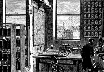 Main station of the Exchange Telegraph Company, London