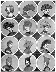 Male Headdresses, 14th century