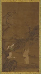 Man and Woman Enjoying Plum Blossoms, Ming or Qing Dynasty, 15th-18th century