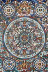 Mandala on a Tibetan thangka, Bhaktapur, Nepal