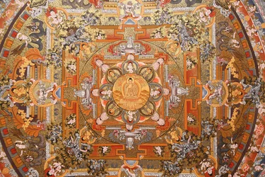 Mandala on a thangka, Bhaktapur, Nepal
