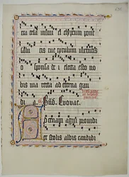 Manuscript Leaf with Initial A, from an Antiphonary, German, second quarter 15th century