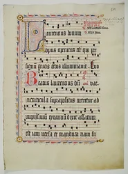 Manuscript Leaf with Initial L, from an Antiphonary