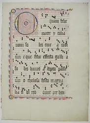 Manuscript Leaf with Initial O, from an Antiphonary, German