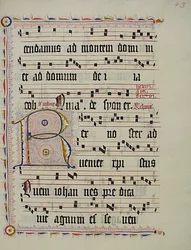 Manuscript Leaf with Initial R, from an Antiphonary, German, second quarter 15th century