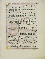 Manuscript Leaf with Initial S, from an Antiphonary, German, second quarter 15th century