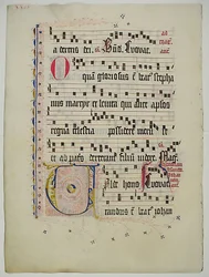Manuscript Leaf with Initial V, from an Antiphonary, German, second quarter 15th century