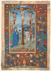 Manuscript Leaf with the Crucifixion, from a Book of Hours