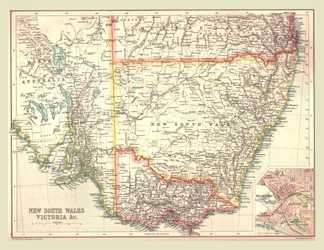 Map of New South Wales and Victoria