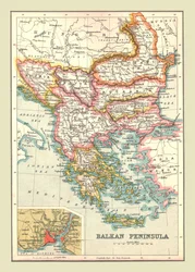 Map of the Balkan Peninsula, 1902