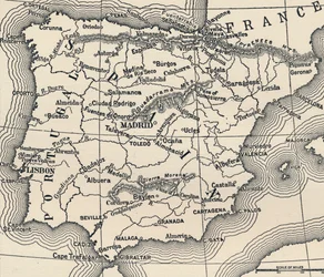 Map of the Spanish Campaign, c1807-1814, 1896