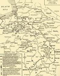 Map of the border between Russia and Turkey, First World War, c. 1920
