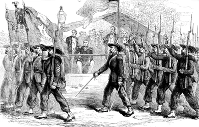 March past of the Garibaldi Guard before President Lincoln