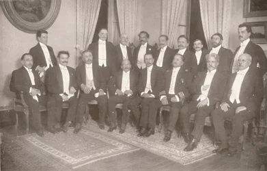 Marshal Hermes da Fonseca with his Secretaries of State and Advisers