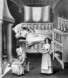 Matron and servant in the sick-chamber