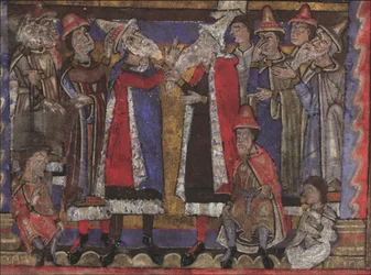 Matthew and the representatives of the twelve tribes of Israel Gospels, formerly Dresden Ms. A 94