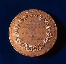 Medal commemorating Claude Bernard, French physiologist, 19th century