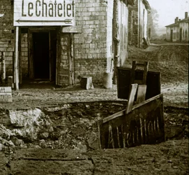 Mined crossroads, Le Chatelet, France, c. 1914-c. 1918