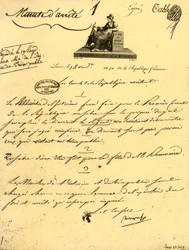 Ministerial Order Concerning a Sabre for the First Consul, 10 October 1801